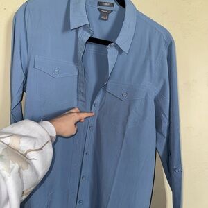 Eddie Bauer Classic Fit Button Down Blue Women’s Shirt